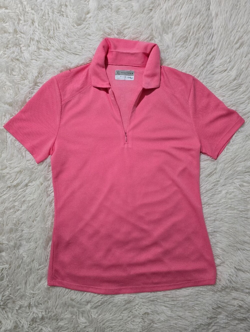 PGA Tour Womens Hot Pink Short-Sleeve Polo